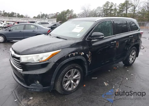 2015 Toyota Highlander Xle V6 from USA, damaged, VIN 5TDJKRFH5FS124822